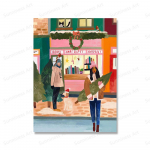 J&otilde;ulupuu seinakunst L&otilde;uendimaal P&otilde;hjamaade plakatid ja v&auml;ljatr&uuml;kid Talv New Yorgis Reisipildid elutoa sisekujunduseks 21x30cm No Framed heleroheline v&auml;rv