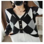 Naiste &uuml;markaelusega ka&scaron;miirkardigan, Qinghe ka&scaron;miir, 30% ka&scaron;miir 70% vill, talvine kootud pullover s&uuml;giskampsun ka&scaron;miir kampsun L beež