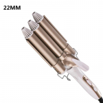 3 barrel Curling Iron Wand Professionaalne juuksekoolutaja 22mm -25mm Temperatuurikontroll Turmaliin Keraamiline Juuste Lainetamine Juuste kujundamine UK