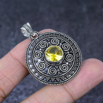 Citrine Gemstone Handmade 925 Sterling Silver Gift Jewelry Pendant 1.75 t0n86