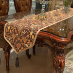 Euroopa Luksuslik Jacquard Lauajooks S&ouml;&ouml;gituba Diivanilaud TV-alus Kaunistus Tikitud lauajooksja Kaasaegne kodukaunistus 33x180cm 1pc