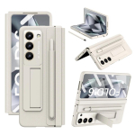 Armour karastatud kilega mattnahast kronstein koos pliiatsipesaga puutepliiatsiga Samsung Galaxy Z Fold 6 5 4 &uuml;mbrisele p&otilde;rutuskindel t&auml;iskaitsekate for Galaxy Z Fold 4&case only(no flim) sinine