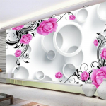 3d tapeet Roosi mustriga Ringi seinamaalingud Elutuba Magamistuba Restoran Kontor Taust Seinapaberid Kodukujundus 200 cm(W) x 140 cm(H)