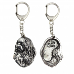 Japanese Chin, Japanese Spaniel - Silver-plated key ring with dog, handbag decoration, backpack pendant by Art-Dog brand