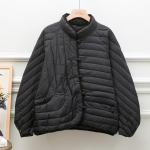 Talvine vabaaja daami lahtine massiivne valge pardi sulemantel Kerge puffer Parka v&auml;lir&otilde;ivad naiste p&uuml;stkraega &uuml;herealine mantel XS must