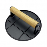 Lihapress Kuumakindel ergonoomiline puidust k&auml;epide Toiduk&otilde;lblik malmist &uuml;mmargune burgeripress K&ouml;&ouml;git&ouml;&ouml;riist Lihapressitaldrik Round must