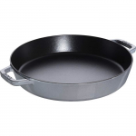Malmpann - STAUB - 34 cm - Grafiithall - Suure mahutavusega - K&otilde;ikidele pliitidele hall