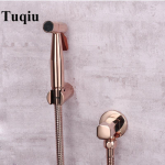 Tuqiu k&auml;eshoitav bidee pihusti Douche tualettkomplekt Rose Gold Brass Shattaf du&scaron;ipea vask klapikomplekt Jet bideesegisti komplekt