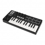 MIDI klaviatuuri kontroller Beat Maker Machine 25 klahvi MIDI klaviatuur kaasaskantav paigutus must