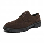 Moodne Retro Moodne Matt Ehtne Nahk Meeste Brogue Oxford Kingad Uued &Auml;ri Paksude Taldadega Vabaaja Pehmed Igap&auml;evased Meeste Jalatsid Kingad Mehed 38 pruun