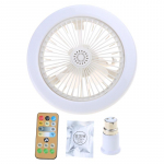 Smart Ceiling Fan LED lamp Elektriline ventilaator kaugjuhtimispuldiga B22 kuni E27 Conve valge