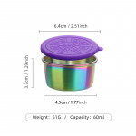 60 ml salatikastmekonteiner Lekkekindel maitseainekarp Kaasaskantav roostevabast terasest kastmen&otilde;u kaanega V&auml;ike maitseainetops