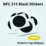 10/50/100 tk RFID NFC Ntg215 sildid Must kleebis 13,56 MHz NFC 215 kleepuvad sildid 25 mm 504 baiti NFC personaalautomaatika NFC215