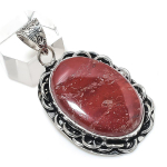 Natural Red Snakeskin Gemstone 925 Sterling Silver Jewelry Pendant 2.09 w3r11
