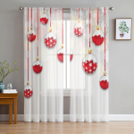 J&otilde;ulude lumehelbe taust t&uuml;lli aknakardinad elutuba organza l&auml;bipaistev Voile kardin Magamistuba k&ouml;&ouml;k Kodukaunistus kardin W135 x H115cm x1&Rod Pocket