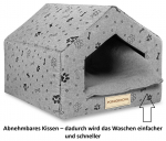 Legowisko DOMEK dla psa 50x40 cm Wodoodporne Kości Czarne M tumehall v&auml;rv