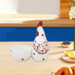 Egg Cup Holder Breakfast Easy to Clean Table Decoration Porcelain Stand Tray for