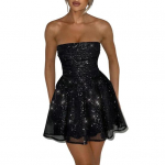 Lady balli minikleit A-joonega suur swing &otilde;htukleit v&ouml;&ouml;ri seljaosa detailidega &otilde;la k&otilde;rval L must