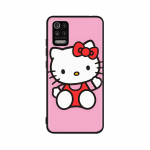 KT70 Hello Kitty &uuml;mbris Samsungile A04 A14 A23 A34 A54 M23 M33 M52 M53 Realme 10 9 C30S C35 C55 VIVO Y02S Y21 Y33S Y51 X80 Pro selge kate Samsung Note 9 tuhmkollane