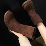 Madalad Karusnahast Naiste Pahkluusaapad L&uuml;hike Palus Soojad Kingad Talvine Disainer 2025 Trend Gooti Gladiaator Suede Vabaajas Kingad Lumekingad Botas Mujer 40 brown