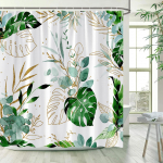 Troopilised lehed Du&scaron;ikardinad Rohelised Palmilehed Banaan Monstera Džunglitaimed Hawaii Kaasaegne Pol&uuml;ester Vannitoa kardinakaunistus 180x200cm-70x78in