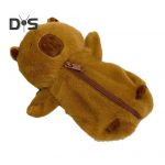 Kapibaara kujuga pliiatsi&uuml;mbris, suure mahutavusega lukuga sulgur, plush-pliiatsi&uuml;mbris, lastele, s&otilde;pradele, klassikaaslastele, multifunktsionaalne kott pruun