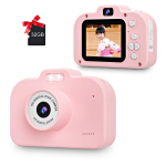 POSO Kids Toy TypeC Salvestav Selfie-kaamera digitaalse tollise IPS 32G TF-kaardi jaoks 8x Aasta j&otilde;ulud Jaapani kasutusjuhend koos kaameraga, Lastele roosa