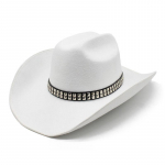 Tiibeti villane silindrim&uuml;ts paksendatud villane vildist m&uuml;ts Tiibet Big Edge must nahast rihmam&uuml;ts meeste ja naiste s&uuml;gisene l&auml;&auml;nekauboi m&uuml;ts M（56-59cm） valge