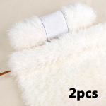 2 tk L&otilde;ng Karusnahk Villane L&otilde;ng Kudumiseks V&auml;rviline Ripsmel&otilde;ng Kiud Suurep&auml;rane Mantlitele Pidžaamadele Sallidele M&uuml;tsidele Tekkidele ja Patjadele 2pcs valge