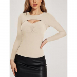 YYFS naiste moe vabaaja kevad-s&uuml;gis &uuml;hev&auml;rvilise tr&uuml;kiga pikkade varrukatega O-kaelusega pluusid ja s&auml;rgid S