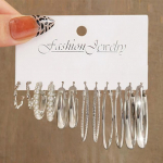 17KM H&otilde;bedav&auml;rvi Keerutatud R&otilde;ngask&otilde;rvar&otilde;ngaste Komplekt Naistele Ehted pendientes Vintage Ring Geomeetrilised Ripatsk&otilde;rvar&otilde;ngad Trendikad Kingitused