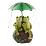 P&auml;ikesevalgusega konnapaar, vastupidav vaigukonstruktsioon, veekindel UV-kindel, LED-valgusega vihmavarju hoidev konnaskulptuur Frog