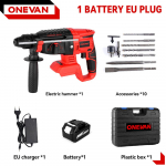 ONEVAN 2000W Harjadeta Elektripuur Multifunktsionaalne P&ouml;&ouml;rlev Juhtmeta Laetav T&ouml;&ouml;riist Makita 18V Aku jaoks 1Battery1Charger