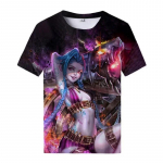 Mood Hip Hop Anime 3D Prindiga Meeste Naiste T-s&auml;rk Arcane League Jinx Graafikud O-kaelusega L&uuml;hikeste Varrukatega Top Suvine Igap&auml;evane T&auml;navamood S&auml;rgid
