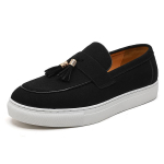 Uued Suede Mokassiinid Vabaaja Kingad Flokeeritud Pruun Hingav Slip-On Tuttidega Kevad Meeste Kingad Suurus 38-48 Zapatos De Hombre 42 must