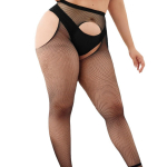 Suur suurus &Otilde;&otilde;nes v&otilde;rk Avatud jalgevahega V&otilde;rkp&uuml;ksid Venivad sukkp&uuml;ksid &uuml;lekaalulistele naistele Seksikas pesu Mustad sukad Plus Size