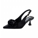 Uue br&auml;ndi naiste sandaalid mood lillelised daamid elegantne kleit slingback kingad &otilde;hukesed madala kontsaga kleit muulad pumbad 34 roosa