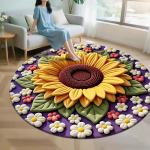 Elutuba 3D P&otilde;randamatt Lill Vaip &Uuml;mmargune Kodu Pojeng Lille Kroonlehe Kujuline Elutuba Voodi&auml;&auml;rne Matt diameter 200cm