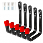 5 tk Garaaži hoiukonksud Libisemisvastane kate Tugev kandev&otilde;ime Lihtne paigaldada Raskeveokite seinakinnitusega konksud Jalgrattahoidjad 5pcs punane