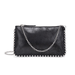 Uus kett &uuml;mmargune v&auml;ike kott Moodne neetidega kaunistatud must k&otilde;ik-&uuml;hes crossbody kott M