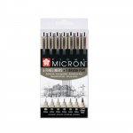 PIGMA MICRON tindikad - Sakura - 6 kaliibrit + 1 tasuta - Pigmenttint - Veekindlad - Must/Punane must