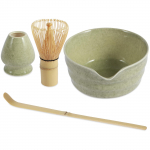4 tk Matcha vispli komplekt Elegantne matcha teekomplekt Korduvkasutatav matcha valmistamiseks keraamilise matcha kausiga Matcha vispli hoidja teehuvilistele