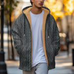 Men's thick zipper pocket jacket with pockets inserted into cotton jacket XL