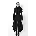 Naiste pikk Cosplay jakk ebaregulaarse kapiga gooti ninja kost&uuml;&uuml;m must sall Halloweeni kost&uuml;&uuml;m XL must