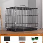 Eriti suur k&uuml;&uuml;liku ja merisea puur tualetiga - Ruumikas koduloomadele Black 40# (40*28*32.5cm) with Tray, Mat, Feeder