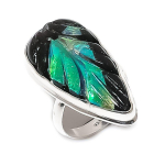 Natural Black Onyx Gemstone 925 Sterling Silver Jewelry Ring Size 7.5 k0s40