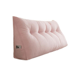 Voodipeatsipadi Velvetist Kolmnurkne Voodipeatsipadi K&uuml;lgtaskuga Ergonoomiline Seljatoepadi Diivanvoodi Padi Lugemiseks Istumiseks T&ouml;&ouml;tamiseks 80cm white