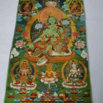 Tiibet Tiibeti Riie Siid Roheline Tara Kaastunde Vaim Jumalanna Tangka Thangka CHINA