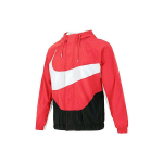 Nike Sportswear Swoosh V&auml;rviplokk Suure Logotr&uuml;kiga Kapuutsiga Kootud Jakk Meeste &Uuml;ler&otilde;ivad Punane DD5968-657 L