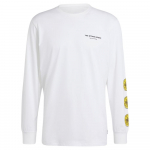 Adidas X Stone Roses koost&ouml;&ouml; Manchester Unitedi kirjamustriga tr&uuml;kitud retro jalgpalli vabaaja kultuur pikkade varrukatega T-s&auml;rk Meeste T-s&auml;rk Valge IP9192 M